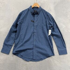 George Shirt Men Medium 38-40 Button Up Long Sleeve Check Career Academia Preppy